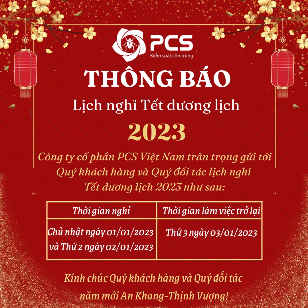 LỊCH NGHỈ TẾT DƯƠNG LỊCH 2023